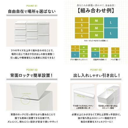 Like-it クローゼットシステムセット M 3個組 引出し3個組 ベージュ