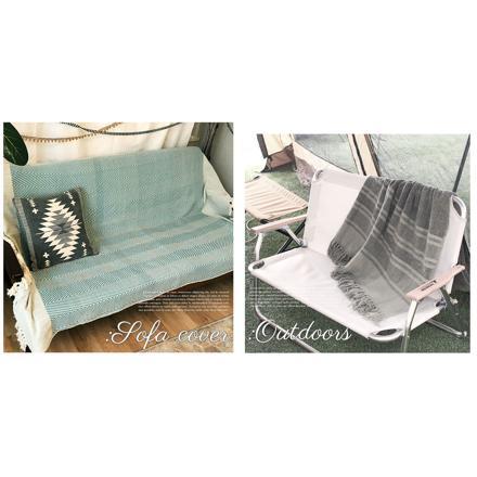 コットンスロー マルチクロス フラワーオリーブ