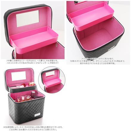 メイクボックス 鏡付き pmy8011 ローズピンク