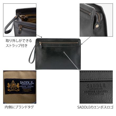 SADDLE サドル 牛革セカンドバッグ セカンドバッグ 25884-01.黒