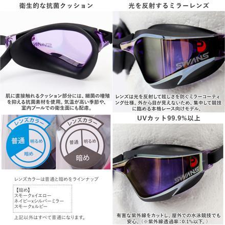 スワンズ SWANS SR-72MPAFAB VALKYRIE スイムゴーグル 515.スモークxイエロー