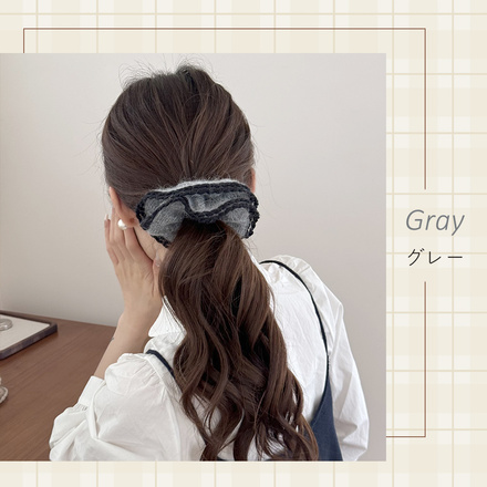 MILASIC ニットシュシュ ヘアゴム 2本おまけ ベージュ TN-KITSC-BG