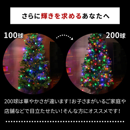 mitas AC式 イルミネーション LED 200球 200灯 15m 室内 ER-200LED15-BU ブルー ブラック線