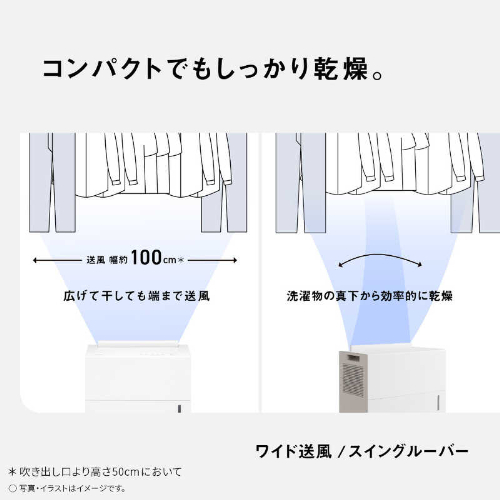 衣類乾燥除湿機 エコ・ハイブリッド方式 ［木造10畳まで / 鉄筋20畳まで］ クリスタルホワイト パナソニック F-YEX90D-W