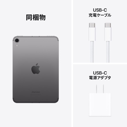 Apple iPad mini （A17 Pro） Wi-Fi + Cellularモデル 128GB - スペースグレイ with AppleCare+