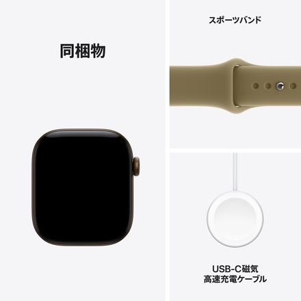 Apple Apple Watch Series 12（GPS + Cellularモデル）- 42mmダークブロンズアルミニウムケースとオリーブスポーツバンド - S/M