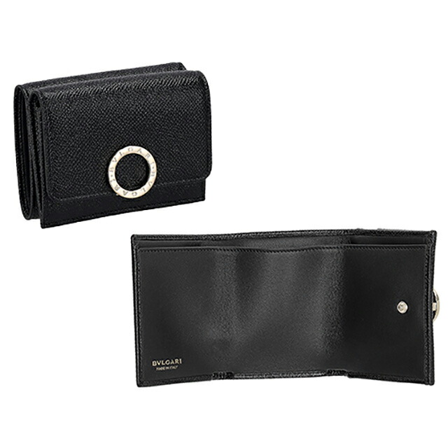 ブルガリ 三つ折り財布 レディース ブランド BVLGARI 288648 BLK ブラック ウォレット 高級 おしゃれ プレゼント 実用的