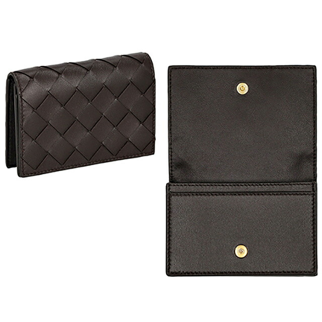 ボッテガ・ヴェネタ 名刺入れ メンズ ブランド BOTTEGA VENETA イントレチャート レザー 593115-V3UH2 ダークブラウン 高級 おしゃれ プレゼント 実用的