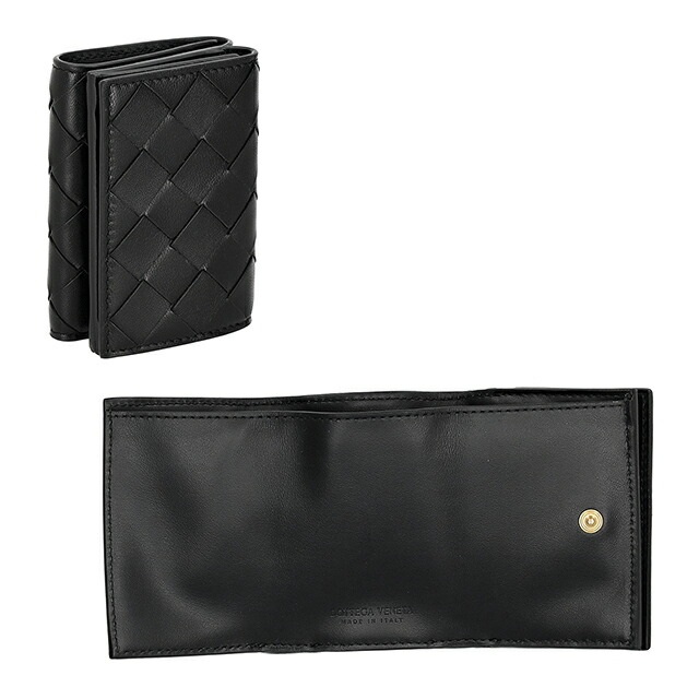 ボッテガ・ヴェネタ 三つ折り財布 三折財布 レディース ブランド BOTTEGA VENETA レザー Italy 666944-V3UH2 8425 ブラック
