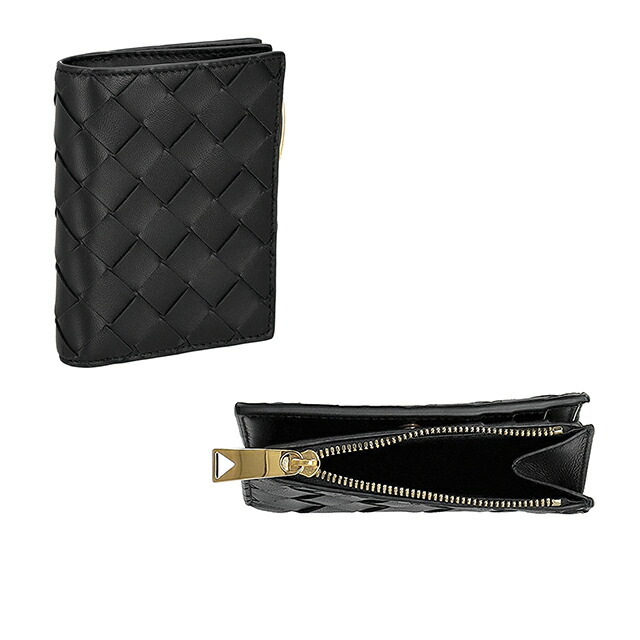 ボッテガ・ヴェネタ 二つ折り財布 二折財布 レディース ブランド BOTTEGA VENETA Italy 742330-V3UH2 8425 ブラック