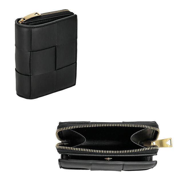 ボッテガ・ヴェネタ 二つ折り財布 二折財布 レディース ブランド BOTTEGA VENETA Italy 750253-V3UO1 8425 ブラック