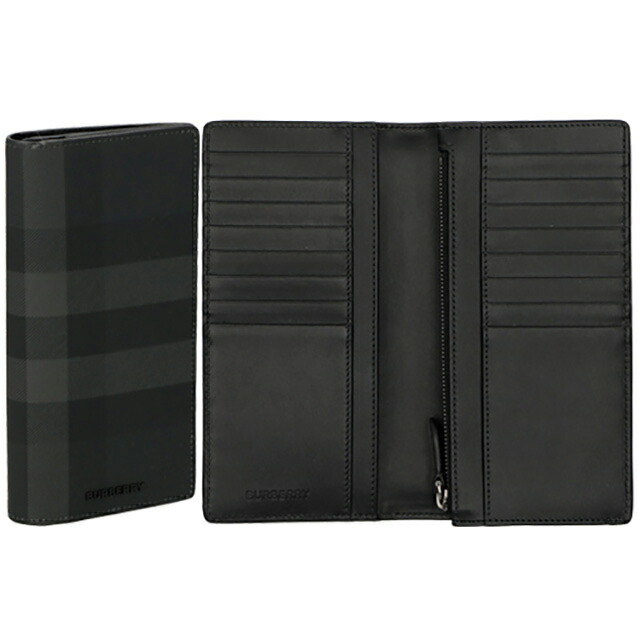 バ－バリ－ 長財布 メンズ BURBERRY チェック 8070199 ブラック ウォレット ブランド 高級 おしゃれ プレゼント 実用的
