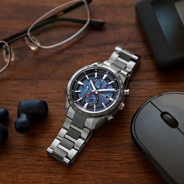 シチズン アテッサ アクトライン エコドライブ電波 チタン 電波ソーラー メンズ 腕時計 ソーラー電波腕時計 AT8186-51L CITIZEN ATTESA ACT Line ブルー ブラック 高級 ブランド おしゃれ 防水 文字盤 大きい プレゼント 男性 実用的