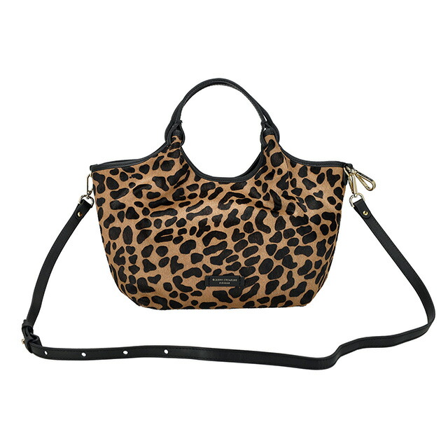 ジャンニキアリーニ ハンドバッグ レディース ブランド GIANNI CHIARINI レザー BS 11109 HORSY ブラウン/レオパード 軽量 小さめ 手提げ 高級 おしゃれ プレゼント 女性 実用的 かわいい