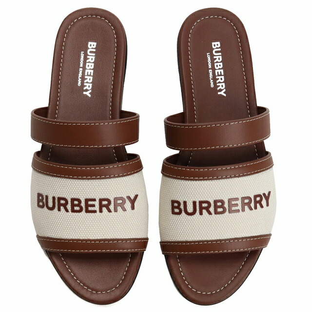 バーバリー サンダル レディース BURBERRY レザー コットン イタリア 8042631 TAN ブラウン系 小物 選べるモデル