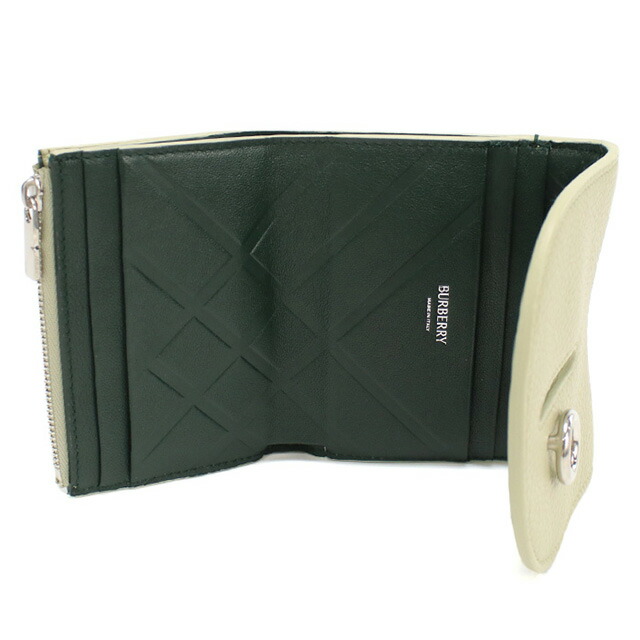 バーバリー 三折財布小銭入付き レディース BURBERRY レザー イタリア 8081670 HUNTER グリーン系 財布 ウォレット ブランド 高級 おしゃれ プレゼント 実用的