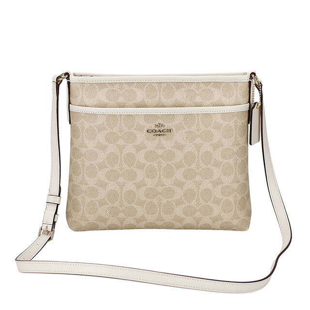 コーチ ショルダーバッグ メッセンジャーバッグ レディース アウトレット ブランド COACH CCQ21 IMXDM ライトベージュ/ホワイト 斜めがけ 高級 おしゃれ プレゼント 女性 実用的 かわいい