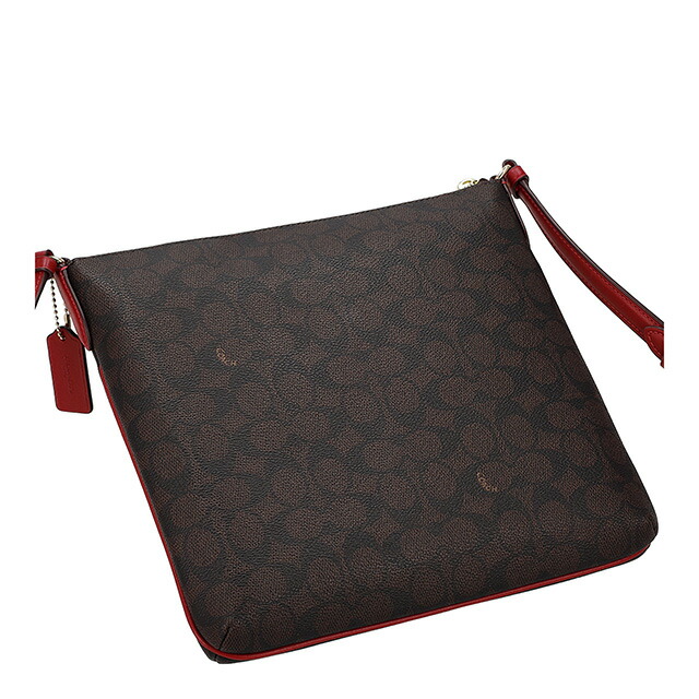 コーチ ショルダーバッグ メッセンジャーバッグ レディース アウトレット ブランド COACH CCQ27 IMXD0 ダークブラウン/レッド 斜めがけ 高級 おしゃれ プレゼント 女性 実用的 かわいい