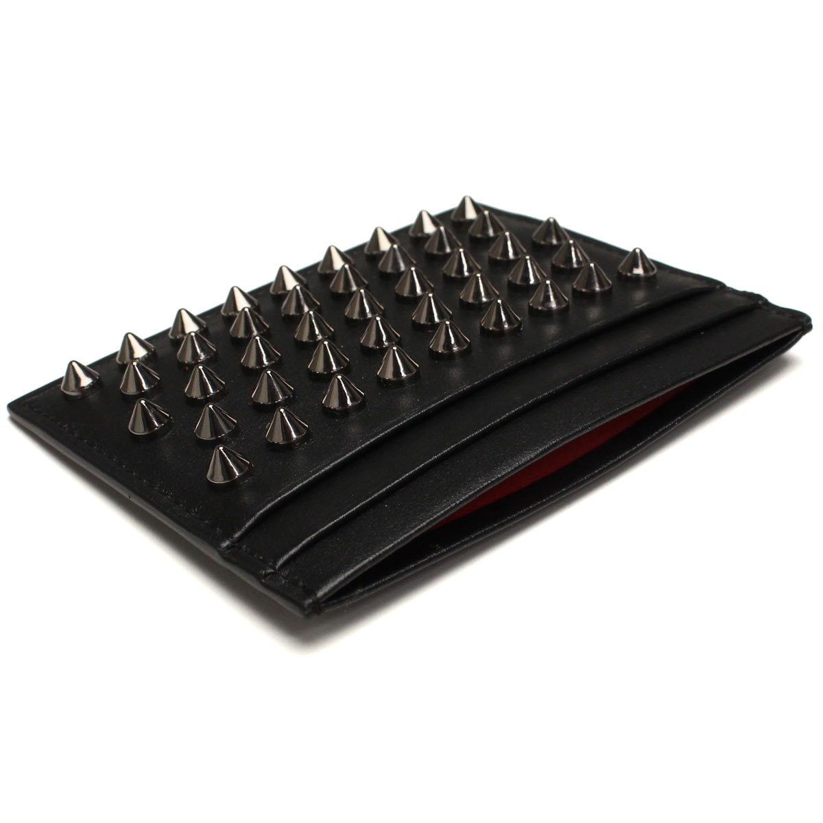 クリスチャン 名刺入れ ルブタン カードケース レディース Christian Louboutin CALF PARIS-SPIKES カーフ イタリア 3165043 BLACK-GUNMETAL ブラック 財布 ブランド 高級 おしゃれ プレゼント 実用的
