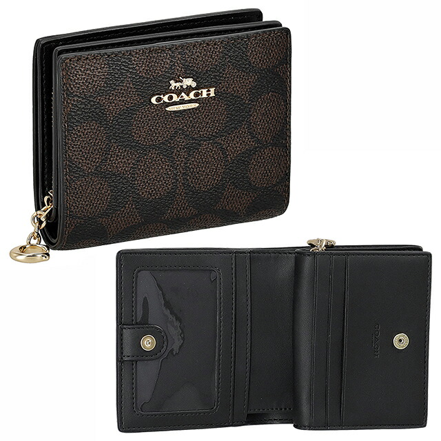 コーチ 二つ折り財布 二折財布 レディース ブランド COACH Philippines CW789 IMXAQ ダークブラウン/ブラック