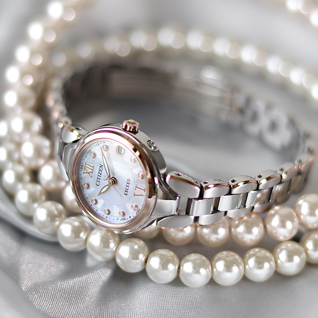 シチズン エクシード 電波ソーラー エコ・ドライブ電波 レディース 腕時計 ソーラー電波腕時計 ソーラー電波時計 ES9474-67W CITIZEN EXCEED 高級 ブランド おしゃれ 防水 軽い 華奢 かわいい プレゼント 女性 実用的