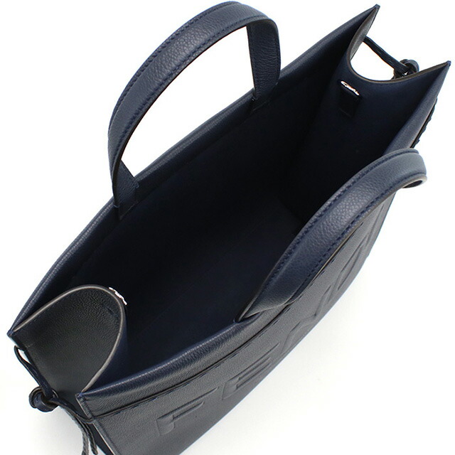 フェンディ トートバッグ メンズ FENDI レザー 7VA583 ネイビー系 バッグ 軽量 手提げ ブランド 高級 おしゃれ プレゼント 男性 実用的 かっこいい