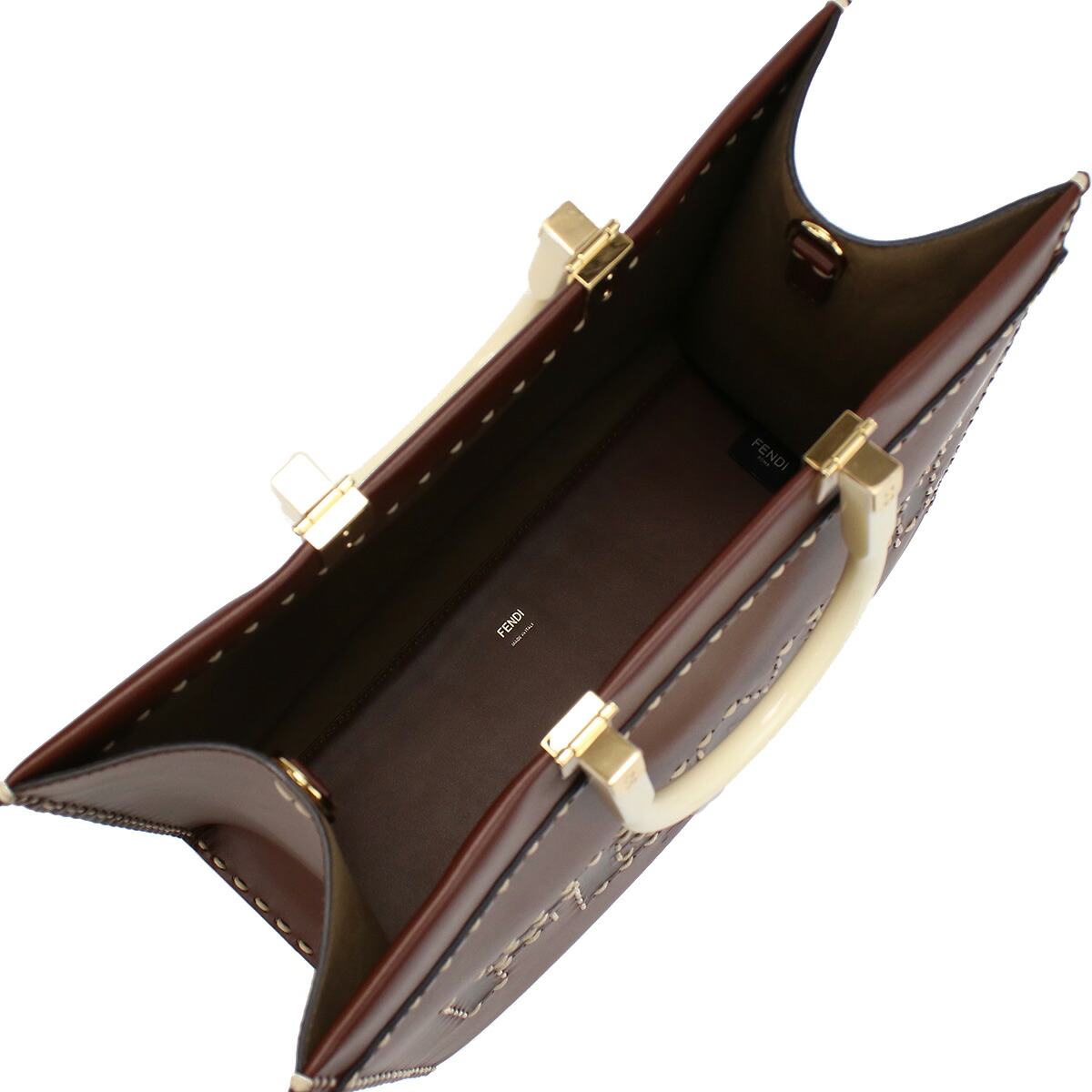 フェンディ トートバッグ レディース FENDI レザー イタリア 8BH386 ブラウン系 バッグ 軽量 手提げ ブランド 高級 おしゃれ プレゼント 女性 実用的 かわいい