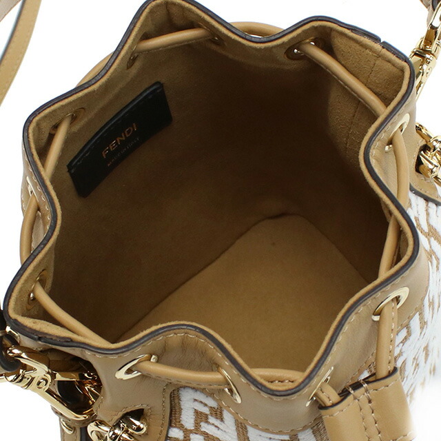 フェンディ ハンドバッグ レディース FENDI 8BS010 ブラウン系 ホワイト系 バッグ 軽量 小さめ 手提げ ブランド 高級 おしゃれ プレゼント 女性 実用的 かわいい