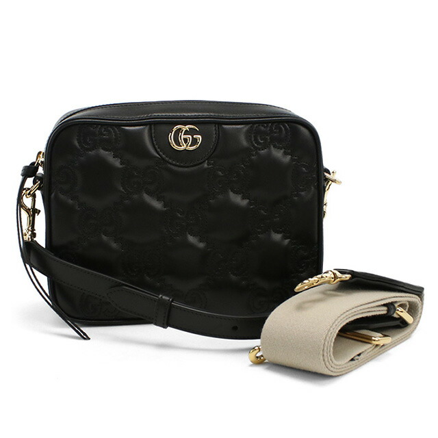 グッチ 斜め掛け ショルダーバッグ レディース ブランド GUCCI GG MATELASSE 702234 ブラック バッグ