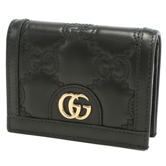 グッチ 二折財布小銭入付き レディース ブランド GUCCI GG MATELASSE 723786 ブラック 財布