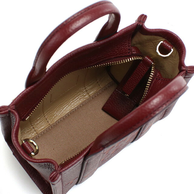 マーク・ジェイコブス トートバッグ レディース MARC JACOBS THE MICRO TOTE レザー ベトナム H053L01RE22 CHERRY ボルドー系 バッグ 軽量 手提げ ブランド 高級 おしゃれ プレゼント 女性 実用的 かわいい