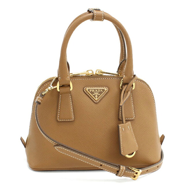 プラダ ハンドバッグ レディース ブランド PRADA SAFFIANO LUX 2WAY レザー 1BA851 ブラウン 軽量 小さめ 手提げ 高級 おしゃれ プレゼント 女性 実用的 かわいい