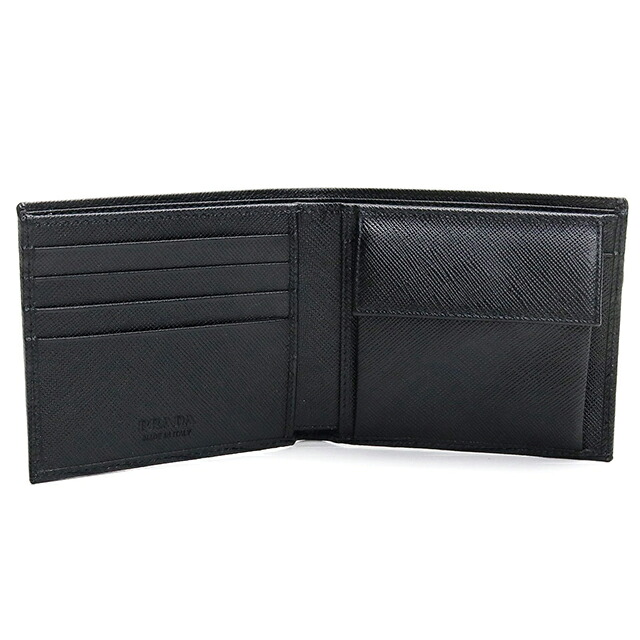 プラダ 二つ折り財布 二折財布小銭入付き 二つ折り財布 二折財布 メンズ ブランド PRADA 2MO738 NERO