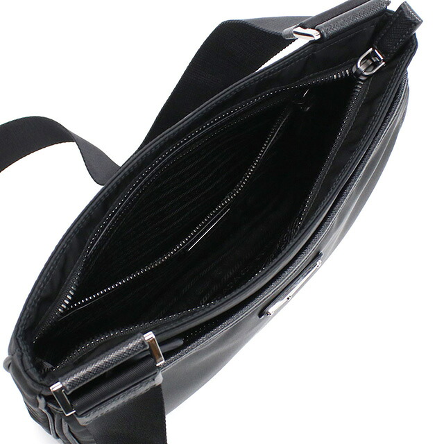 プラダ 斜め掛け ショルダーバッグ メンズ PRADA ルーマニア 2VH118 NERO ブラック バッグ 斜めがけ ブランド 高級 おしゃれ プレゼント 男性 実用的 かっこいい