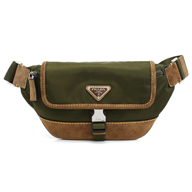 プラダ ボディバッグ メンズ ブランド PRADA 2VH176 カーキ バッグ 斜めがけ 軽量 小さめ ブランド 高級 おしゃれ プレゼント 男性 実用的 かっこいい