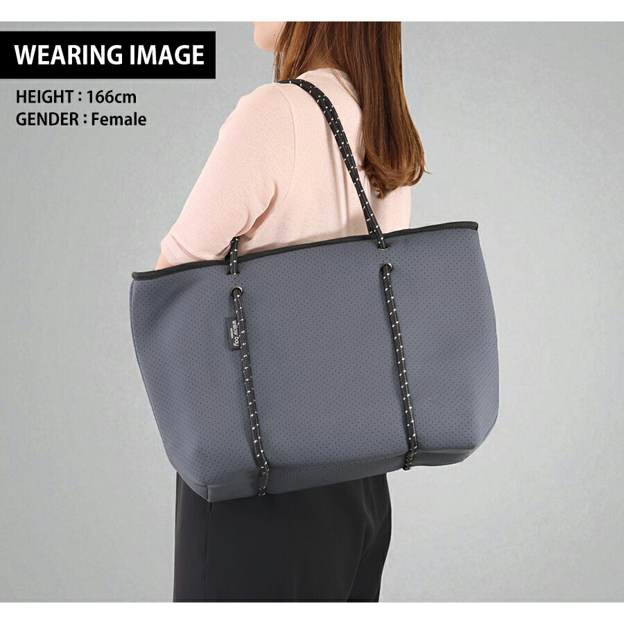 ウィローベイ トートバッグ レディース ブランド WILLOWBAY BOUTIQUE ネオプレントートバッグ ポーチ 1102 CHARCOAL バッグ 軽量 手提げ 高級 おしゃれ プレゼント 女性 実用的 かわいい