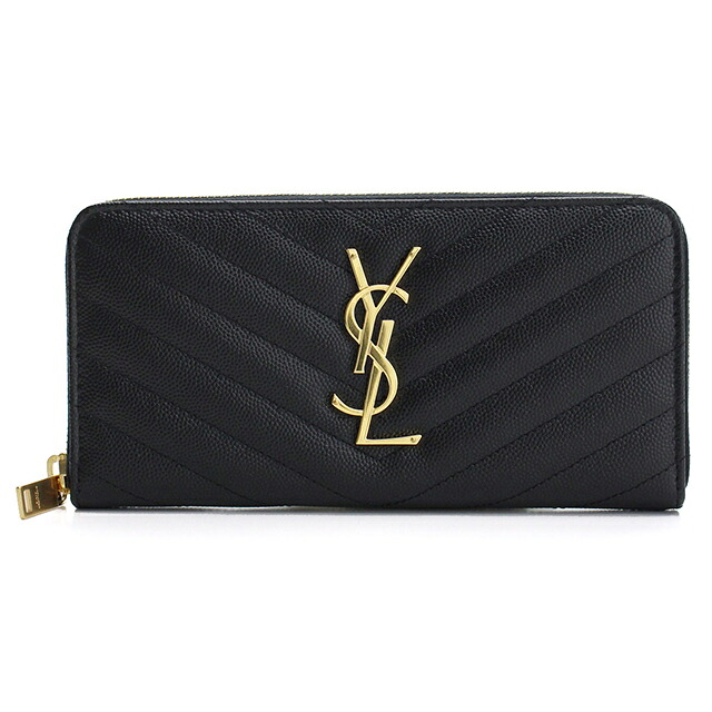 サンローラン 長財布ラウンドファスナー レディース ブランド SAINT LAURENT MONOGRAM MATELASSE レザー 358094 ブラック