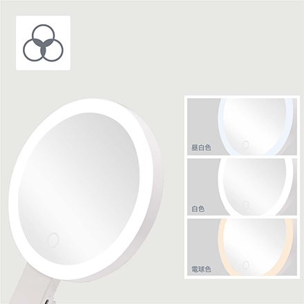 ＜VENUSiS＞ 3WAYLEDミラー VML-4100-5X　ホワイト（W）