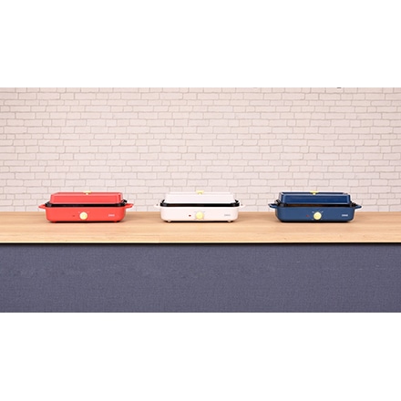 PRISMATE プリズメイト スリムホットプレート 3つのプレートと 楽しく使えるレシピブック付 ネイビー PR-SK035