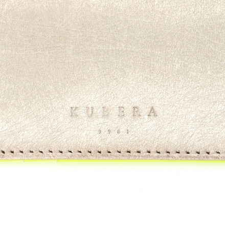 KUBERA9981 ミニカードウォレット（オリジナルシャンパンゴールドレザー×オレンジ） ※他色あり