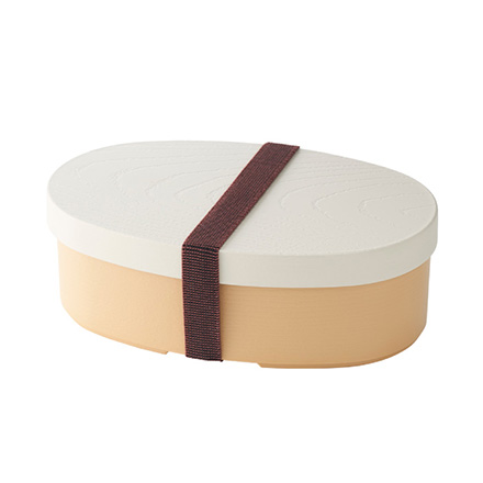 曲げわっぱ風 弁当箱 小判型 白練