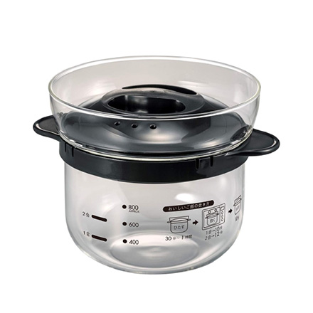 HARIO ガラスのレンジご飯釜 1～2合 XRCN-2-B