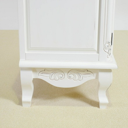 キャビネット 幅110cm マホガ二ー材 完成品 ホワイト 高級感 エレガント ホワイト ミニチェスト ローチェスト