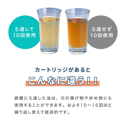 活性炭カートリッジ 5個組 オイルポット用 「脱酸ろ助剤」入り 交換用カートリッジ 5個セット 油こし交換フィルター 日本製