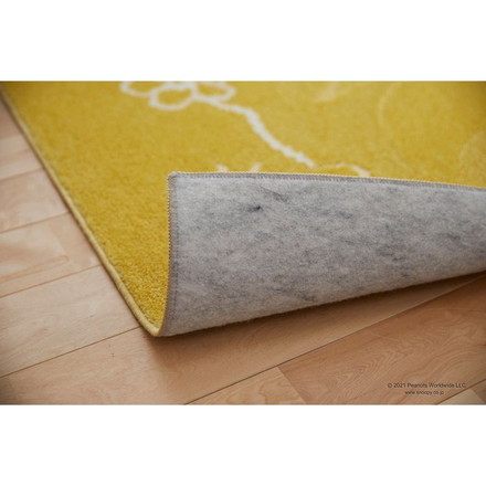 PEANUTS ラグ 130×185cm ターフラグ スヌーピー SNOOPY ピーナッツ 防ダニ 床暖房 ホットカーペット対応