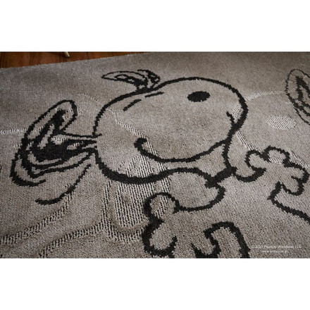 PEANUTS ラグ 185×185cm サパータイムラグ スヌーピー SNOOPY ピーナッツ 防ダニ 床暖房