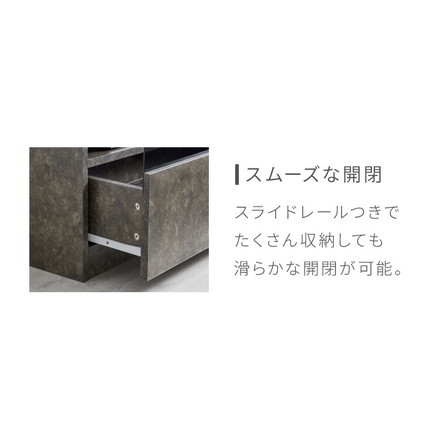 テレビボード ストーン調 幅100cm ガラス窓 引き出し付き テレビ台 100 ローボード ロータイプ TVボード ストーングレー