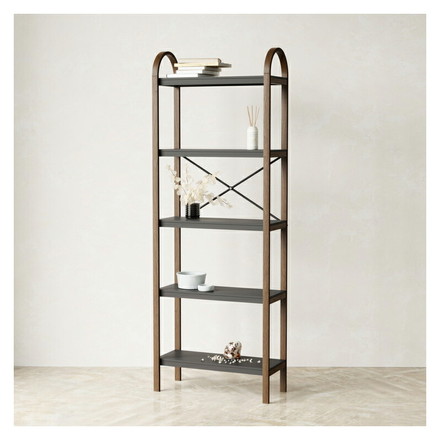 シェルフ オープンシェルフ オープンラック 5段ラック ブラック ウォルナット アンブラ ベルウッド 天然木