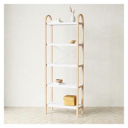 シェルフ オープンシェルフ オープンラック 5段ラック ホワイト ナチュラル アンブラ ベルウッド 天然木