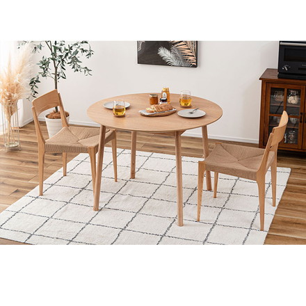 テーブル ダイニングテーブル 円形 幅100cm 丸形 ナチュラル 北欧 シンプル 天然木 アッシュ ハの字